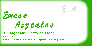 emese asztalos business card